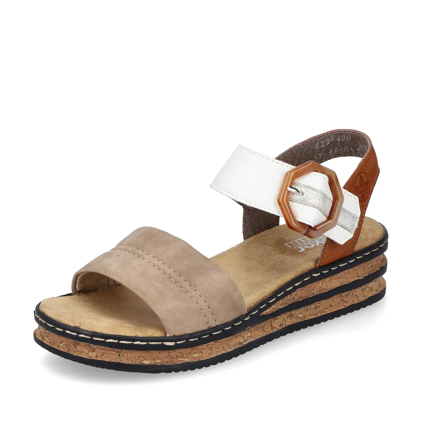 Outlet Women'S Wedge Sandals Brown Beige-Black Ladies Heeled Shoes