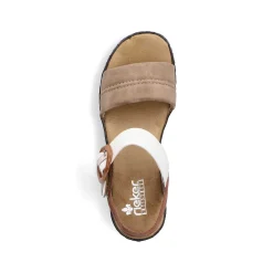 Outlet Women'S Wedge Sandals Brown Beige-Black Ladies Heeled Shoes