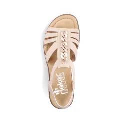 Women'S Wedge Sandals Cream Beige Ladies Heeled Shoes