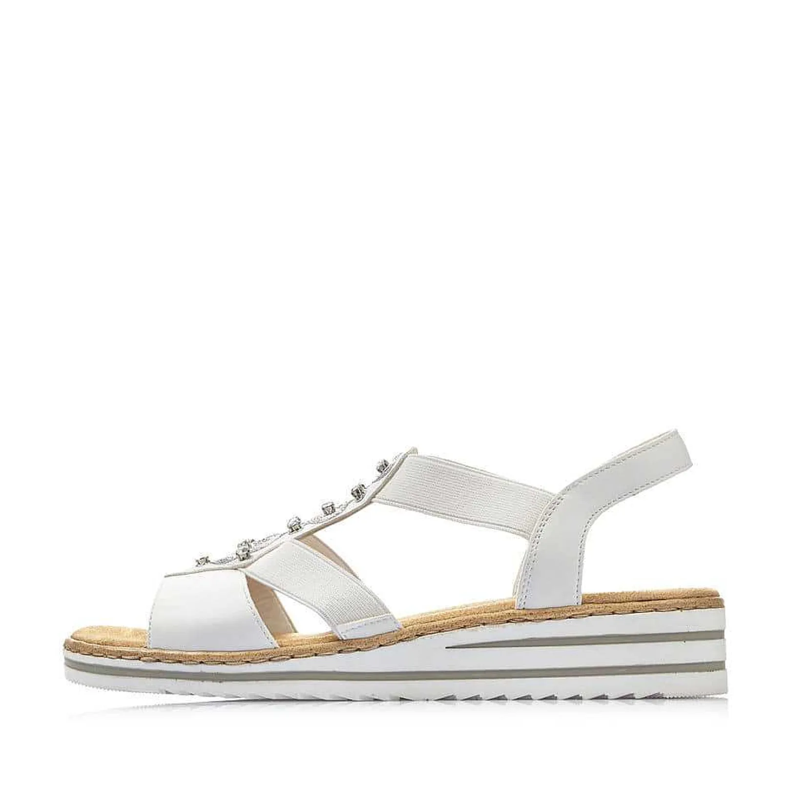 Women'S Wedge Sandals Pure White Ladies Heeled Shoes