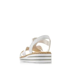 Women'S Wedge Sandals Pure White Ladies Heeled Shoes