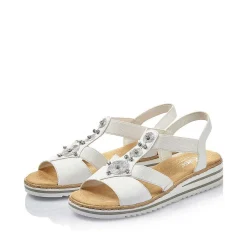 Women'S Wedge Sandals Pure White Ladies Heeled Shoes