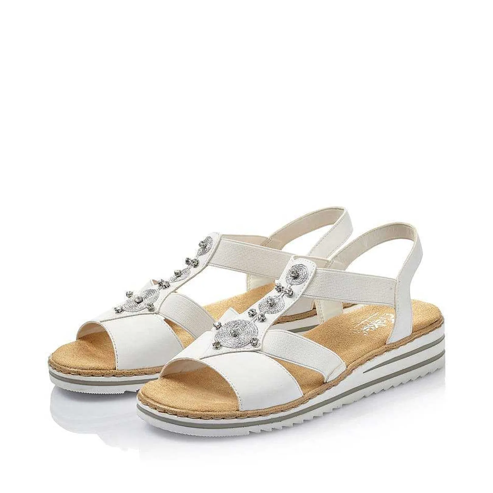Women'S Wedge Sandals Pure White Ladies Heeled Shoes