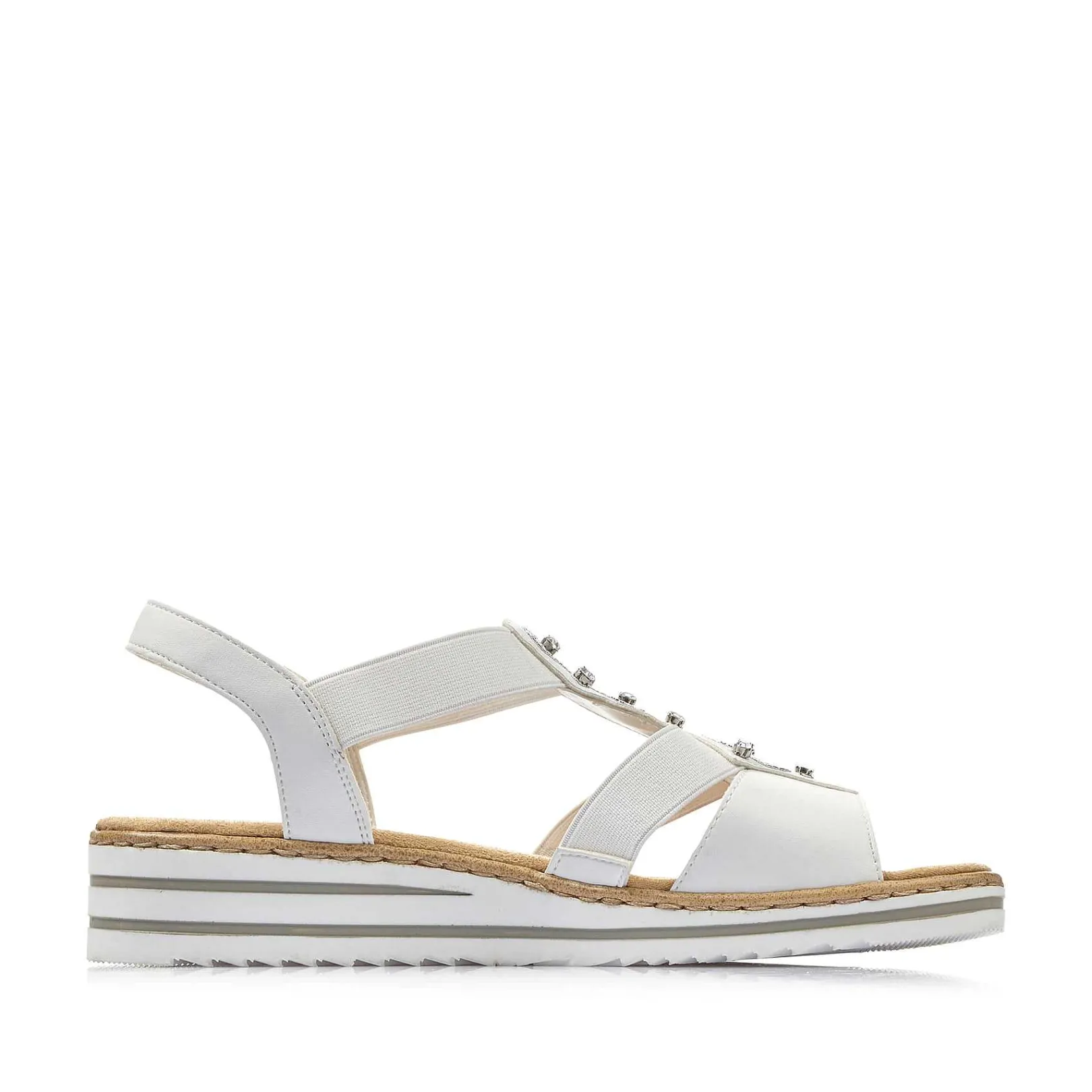 Women'S Wedge Sandals Pure White Ladies Heeled Shoes