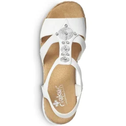 Women'S Wedge Sandals Pure White Ladies Heeled Shoes
