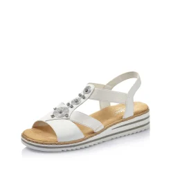 Women'S Wedge Sandals Pure White Ladies Heeled Shoes