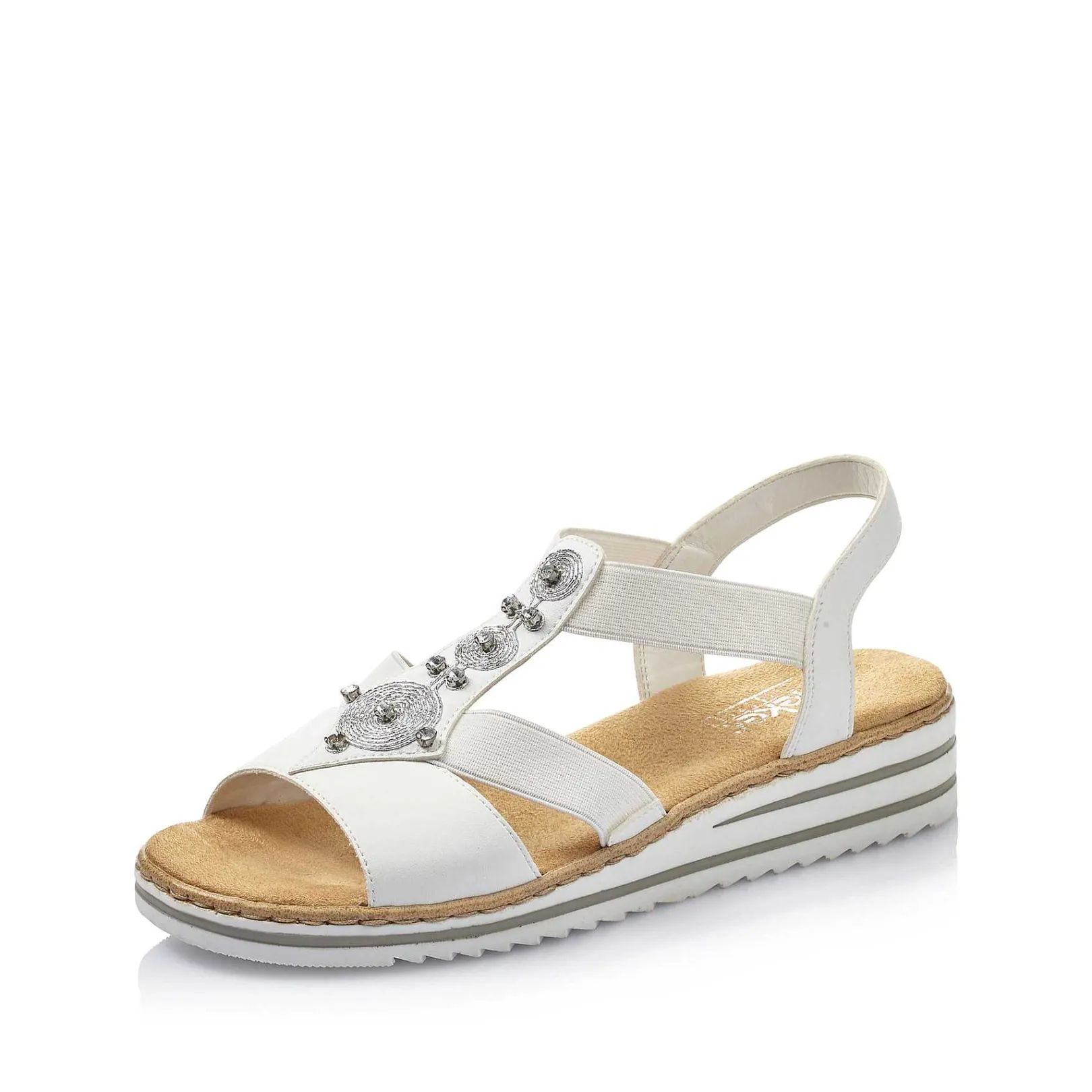 Women'S Wedge Sandals Pure White Ladies Heeled Shoes