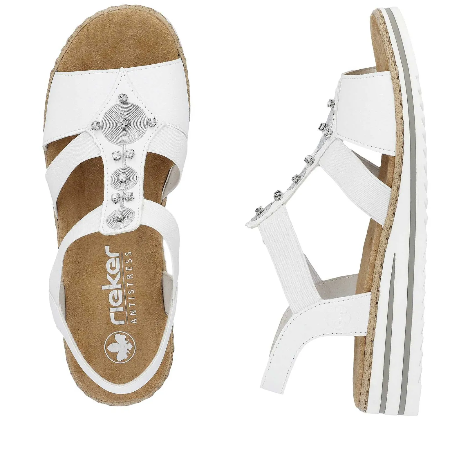 Women'S Wedge Sandals Pure White Ladies Heeled Shoes