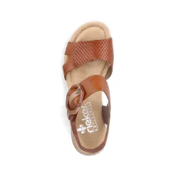 Women'S Wedge Sandals Chestnut Brown Ladies Heeled Shoes