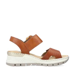Women'S Wedge Sandals Chestnut Brown Ladies Heeled Shoes