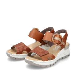 Women'S Wedge Sandals Chestnut Brown Ladies Heeled Shoes