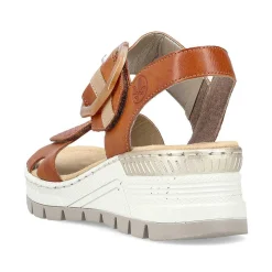 Women'S Wedge Sandals Chestnut Brown Ladies Heeled Shoes
