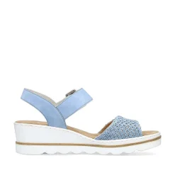 Discount Women'S Wedge Sandals Sky Blue Ladies Heeled Shoes