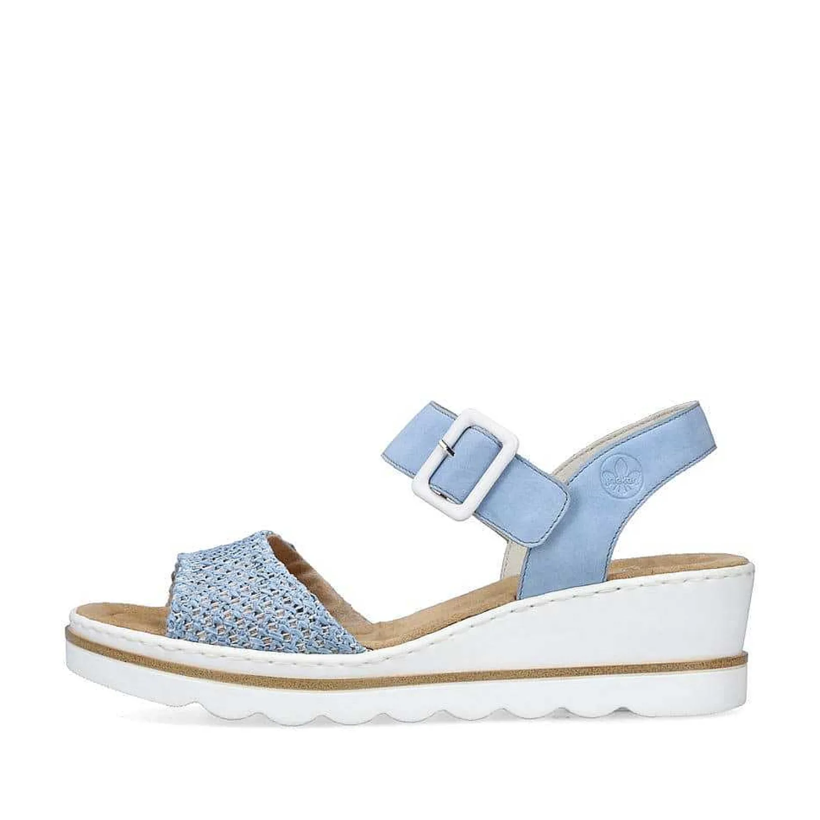Discount Women'S Wedge Sandals Sky Blue Ladies Heeled Shoes
