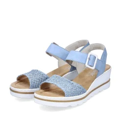 Discount Women'S Wedge Sandals Sky Blue Ladies Heeled Shoes
