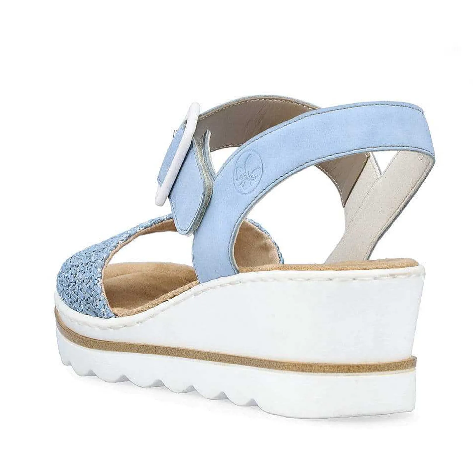 Discount Women'S Wedge Sandals Sky Blue Ladies Heeled Shoes