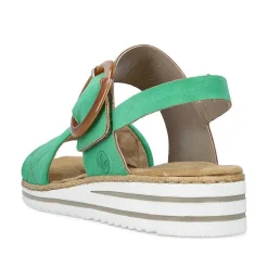 New Women'S Wedge Sandals Leaf Green Ladies Heeled Shoes