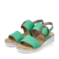 New Women'S Wedge Sandals Leaf Green Ladies Heeled Shoes