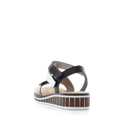 Best Women'S Wedge Sandals Nougat Brown-Black-White Ladies Heeled Shoes