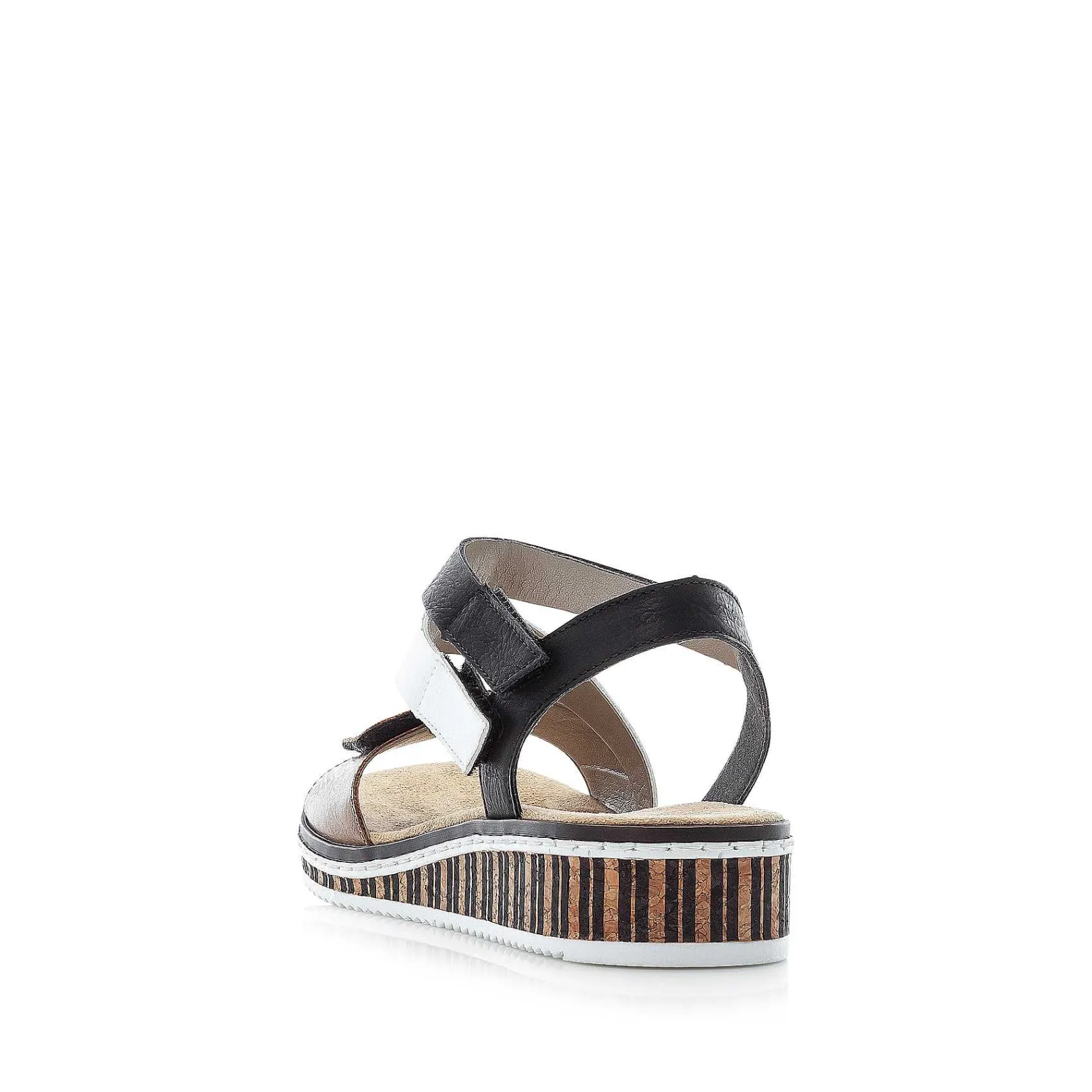 Best Women'S Wedge Sandals Nougat Brown-Black-White Ladies Heeled Shoes