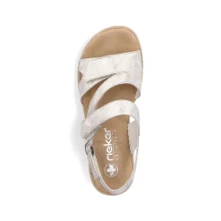 Outlet Women'S Wedge Sandals Silver Metallic Ladies Heeled Shoes