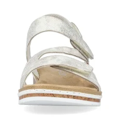 Outlet Women'S Wedge Sandals Silver Metallic Ladies Heeled Shoes