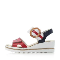 Hot Women'S Wedge Sandals Fire Red-Pure White Ladies Heeled Shoes