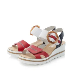 Hot Women'S Wedge Sandals Fire Red-Pure White Ladies Heeled Shoes
