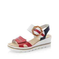 Hot Women'S Wedge Sandals Fire Red-Pure White Ladies Heeled Shoes