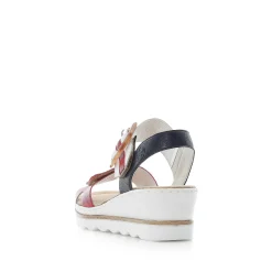 Hot Women'S Wedge Sandals Fire Red-Pure White Ladies Heeled Shoes