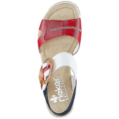 Hot Women'S Wedge Sandals Fire Red-Pure White Ladies Heeled Shoes