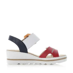 Hot Women'S Wedge Sandals Fire Red-Pure White Ladies Heeled Shoes