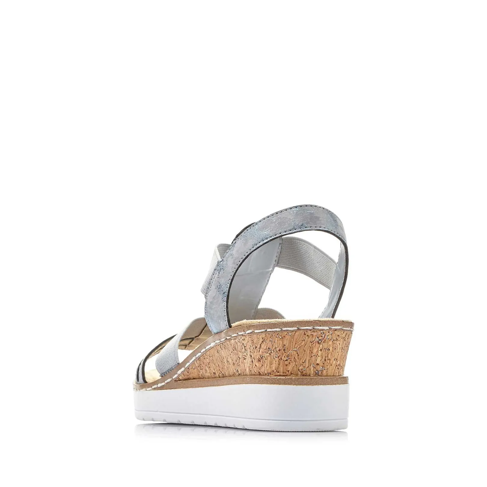 Outlet Women'S Wedge Sandals Denim Blue Ladies Heeled Shoes