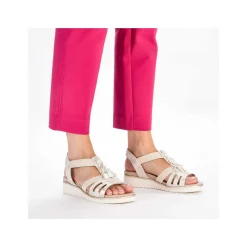 Clearance Women'S Wedge Sandals Light Beige Ladies Heeled Shoes