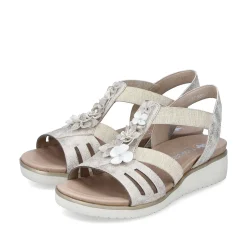 Clearance Women'S Wedge Sandals Light Beige Ladies Heeled Shoes