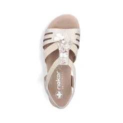 Clearance Women'S Wedge Sandals Light Beige Ladies Heeled Shoes