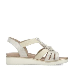 Clearance Women'S Wedge Sandals Light Beige Ladies Heeled Shoes