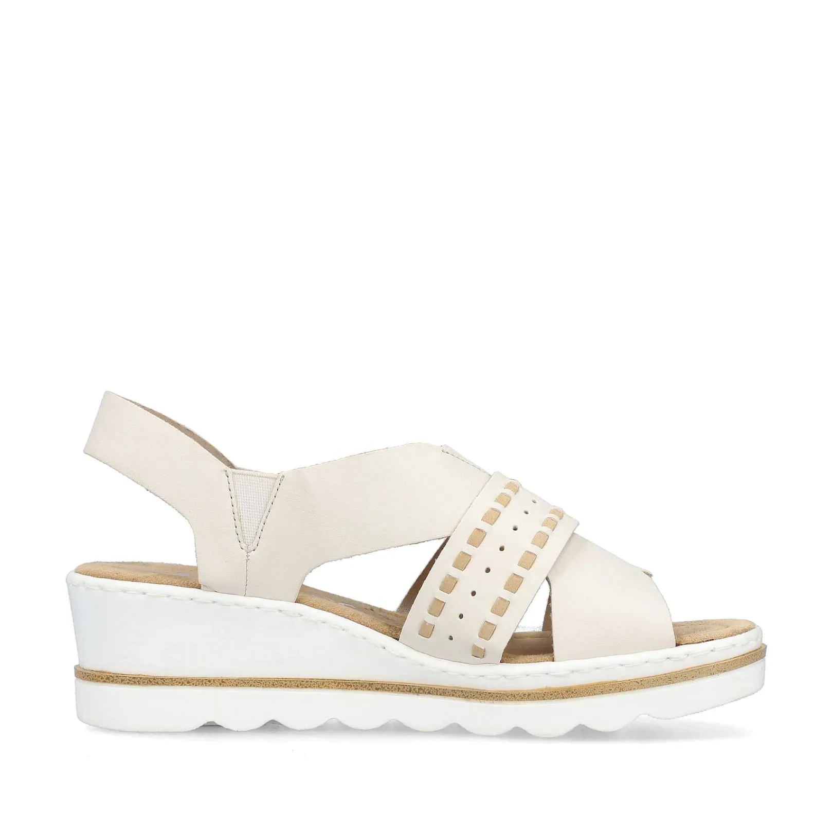 Sale Women'S Wedge Sandals Light Beige Ladies Heeled Shoes