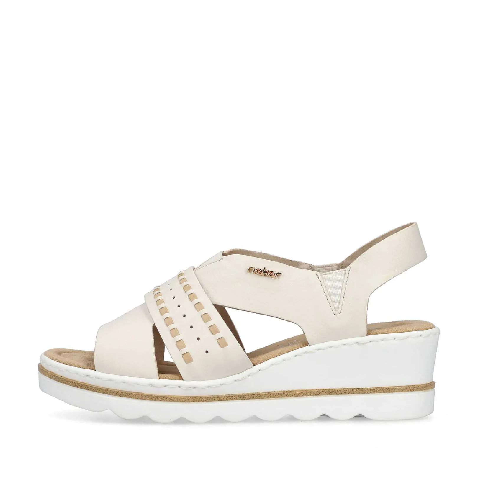 Sale Women'S Wedge Sandals Light Beige Ladies Heeled Shoes