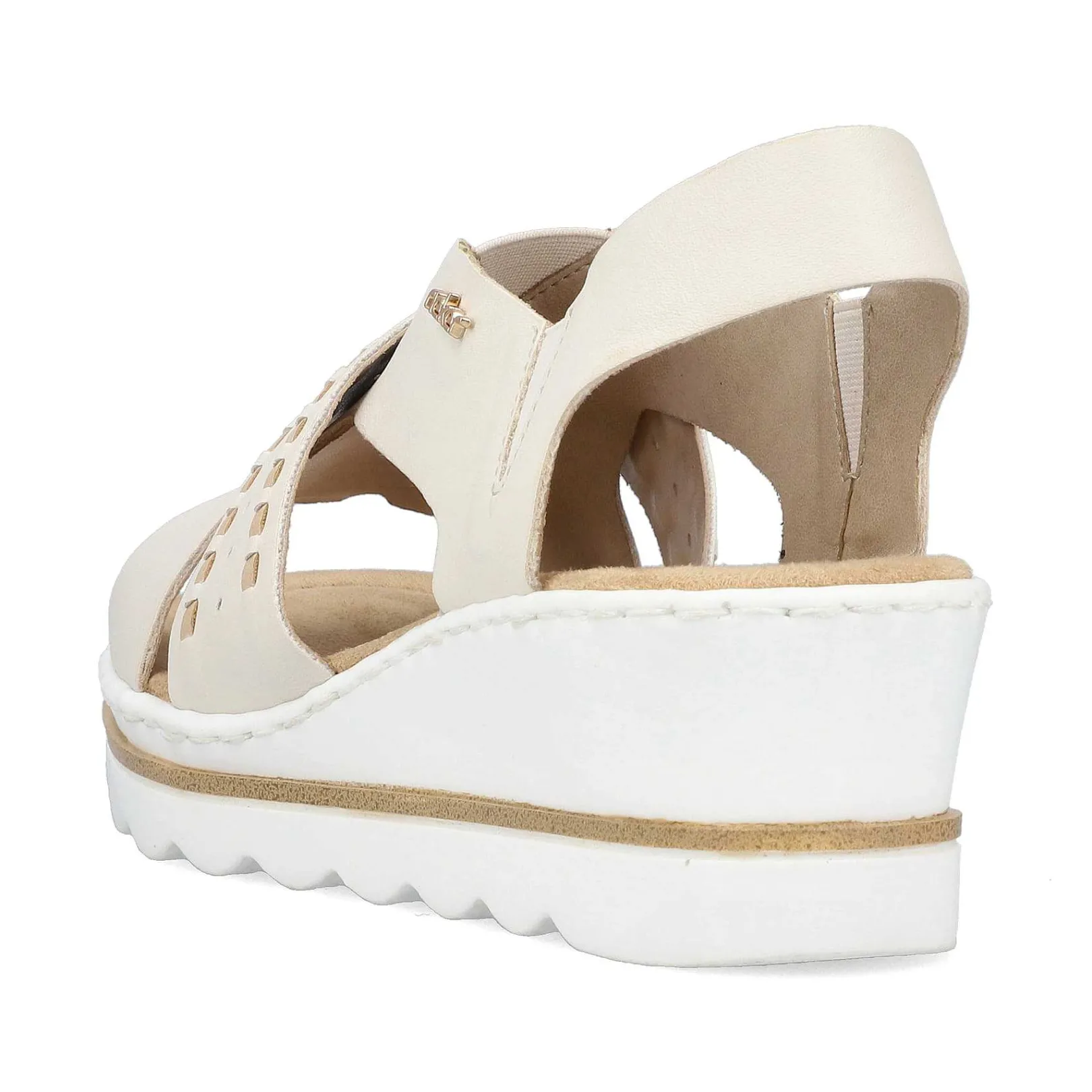 Sale Women'S Wedge Sandals Light Beige Ladies Heeled Shoes