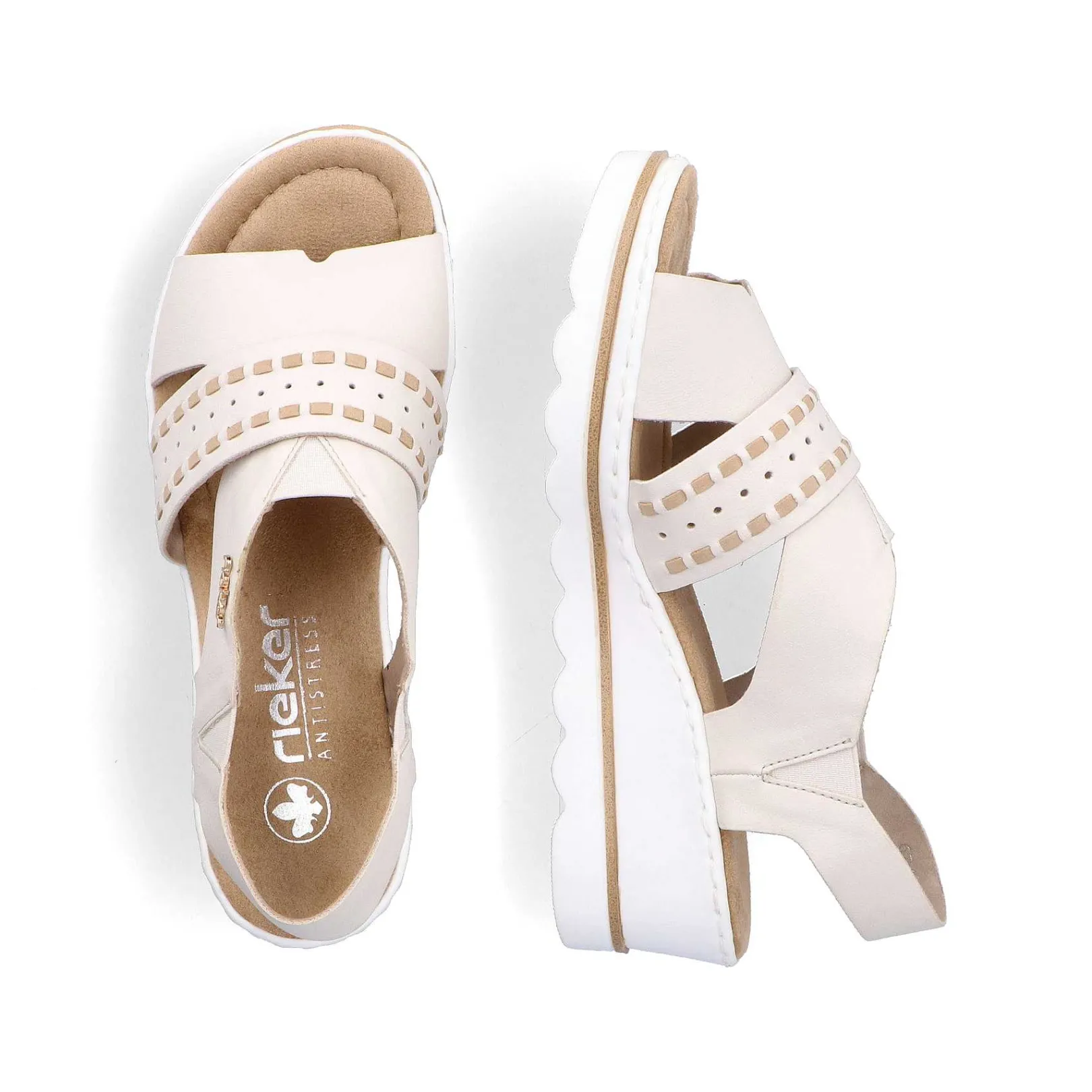 Sale Women'S Wedge Sandals Light Beige Ladies Heeled Shoes