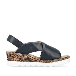 Best Women'S Wedge Sandals Navy Blue Ladies Heeled Shoes